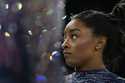 Simone Biles of the United States prepares to practice during a gymnastics training session at Berc…
