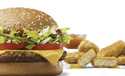 This image released by McDonald's in February, 2023, shows the McPlant plant-based burger and and t…