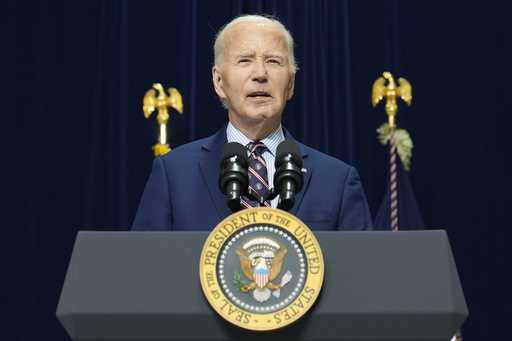 President Joe Biden makes a statement on the latest developments in New Orleans from Camp David, Md…