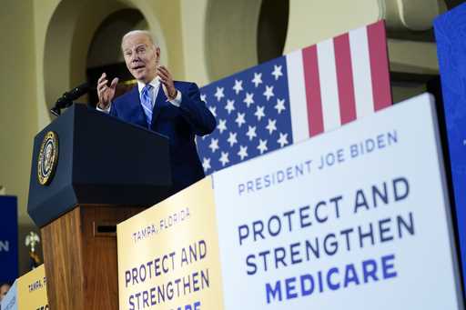 President Joe Biden speaks about his administration's plans to protect Social Security and Medicare…