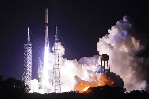 Blue Origin's New Glenn rocket lifts off from Launch Complex 36 at the Cape Canaveral Space Force S…