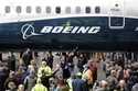 FILE- A Boeing plane displayed during a debut for employees and media of the new jet in Renton, Was…