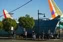 Boeing 737 Max aircrafts are seen behind fences as Boeing employees work the picket line while stri…