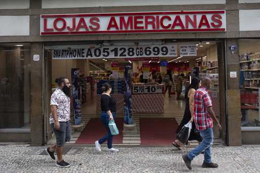 The retail store Lojas Americanas is open for business in Rio de Janeiro, Brazil, Friday, June 28, …