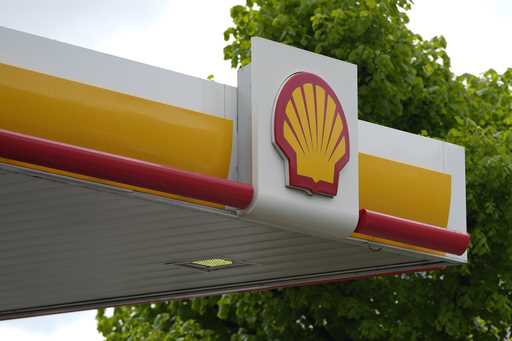 A view of the Shell oil company logo above a Shell fuel station in London, on May 5, 2022