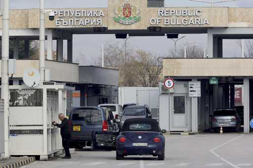 General view of the Bulgarian-Greek border checkpoint of Kulata in Bulgaria, Thursday, December 12,…