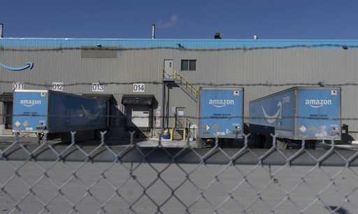 Amazon's DXT4 warehouse is seen in Laval, Quebec, Wednesday, January 22, 2025