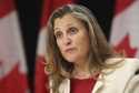 Minister of Finance and Deputy Prime Minister Chrystia Freeland speaks at a press conference in Ott…