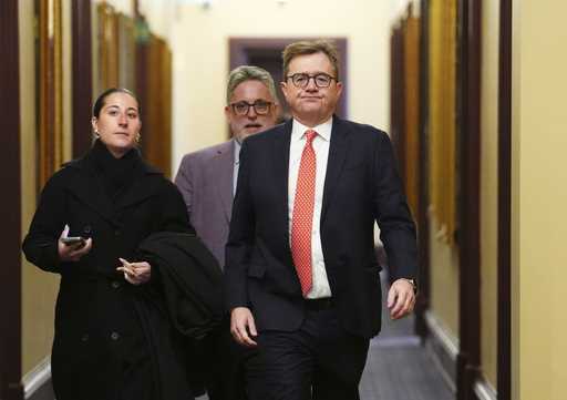 Canadian Minister of Energy and Natural Resources Jonathan Wilkinson arrives for a Liberal caucus m…