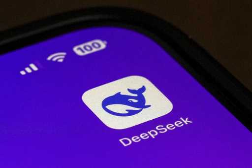 The Icon for the smartphone apps DeepSeek is seen on a smartphone screen in Beijing, Tuesday, Janua…