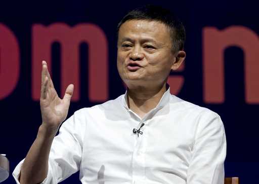 Founder of Alibaba Group Jack Ma speaks during a seminar in Bali, Indonesia on Friday, October 12, …