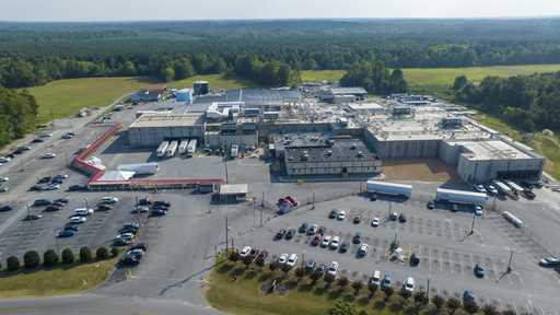 An aerial view of the Boar's Head processing plant that was tied to a deadly food poisoning outbrea…