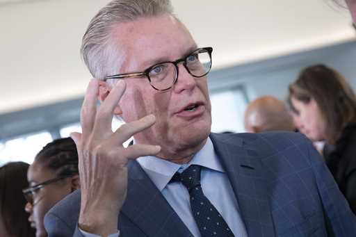 Delta Air Lines CEO Ed Bastian talks at the new Terminal C at LaGuardia Airport on October 29, 2019…