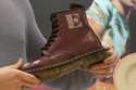 A Dr Martens boot inspired by Elton John's famous Pinball Wizard outfit is shown at a promotional e…