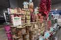 An arrangement of holiday themed scented candles is shown at a Bath & Body Works store on October 9…