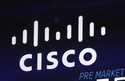 The Cisco logo appears on a screen at the Nasdaq MarketSite on October 3, 2018 in New York's Times …