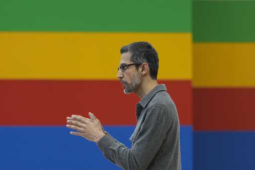 Alphabet CEO Sundar Pichai speaks at a Google I/O event in Mountain View, Calif