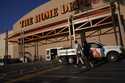 Customers arrive at The Home Depot store in the Van Nuys section of Los Angeles on July 24, 2023