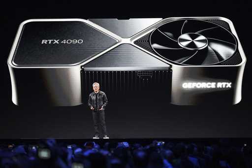 Nvidia founder and CEO Jensen Huang speaks during a Nvidia news conference ahead of the CES tech sh…