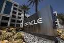 A sign for Oracle Corporation is seen outside their offices in Santa Monica, Calif