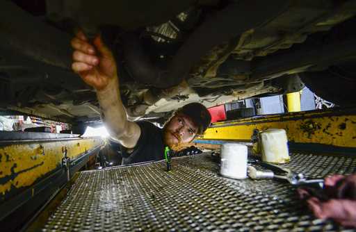 Ian Frank, a pit technician at Stop & Go on Putney Road in Brattleboro, Vt