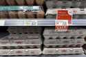 Egg cartons for sale are displayed at a grocery store, Friday, February 7, 2025 in Grosse Pointe, M…