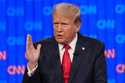 Republican presidential candidate former President Donald Trump speaks during a presidential debate…