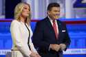 Moderators Martha MacCallum and Bret Baier appear before Republican presidential candidate former P…