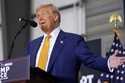 Republican presidential nominee former President Donald Trump speaks during a news conference at Au…