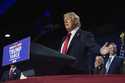 Republican presidential nominee former President Donald Trump speaks at an election night watch par…