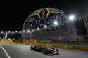 Red Bull driver Max Verstappen, of the Netherlands, drives past the Sphere during the Formula One L…