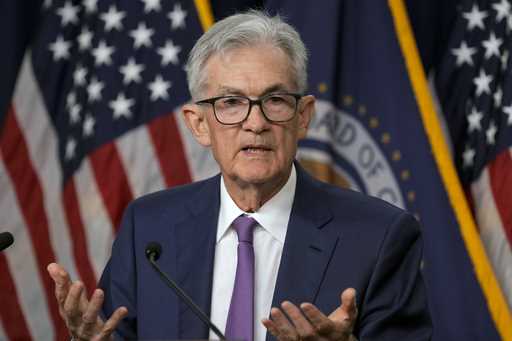 Federal Reserve Board Chair Jerome Powell speaks during a news conference at the Federal Reserve in…