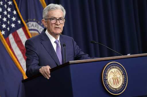 Federal Reserve Board Chair Jerome Powell speaks during a news conference at the Federal Reserve in…