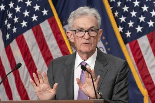 Federal Reserve Board Chairman Jerome Powell speaks at a news conference at the Federal Reserve Boa…