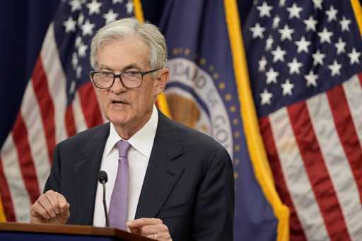 Federal Reserve Board Chairman Jerome Powell speaks during a news conference at the Federal Reserve…