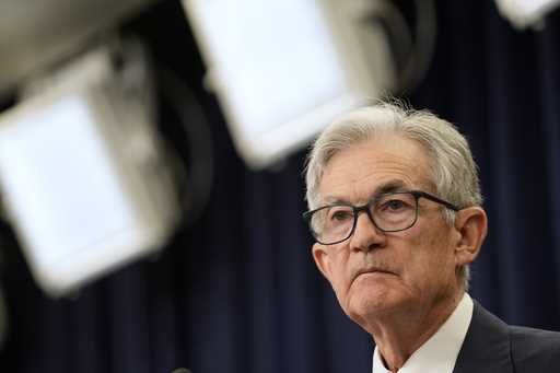 Federal Reserve Board Chairman Jerome Powell speaks during a news conference at the Federal Reserve…