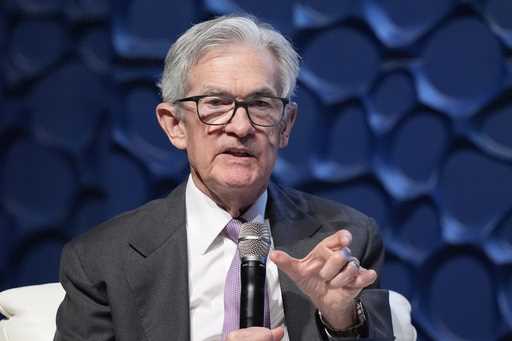 Federal Reserve Chair Jerome Powell speaks to the Dallas Regional Chamber during an event in Music …