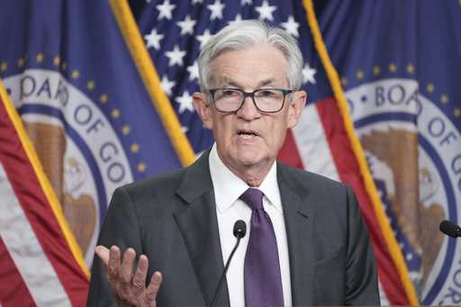 Federal Reserve Chair Jerome Powell speaks during a news conference after the Federal Open Market C…