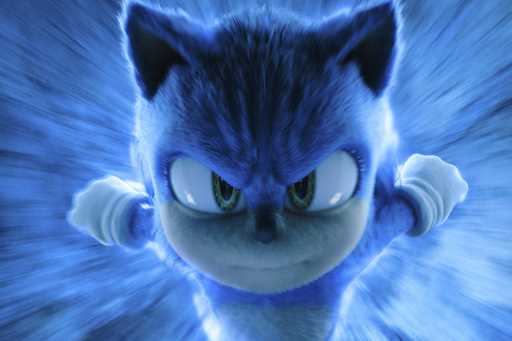 This image released by Paramount Pictures and Sega of America shows the character Sonic, voiced by …