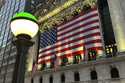 The American flags hangs on the facade of the New York Stock Exchange in New York's Financial Distr…