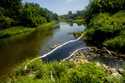 City, Genesee County and state of Michigan agencies respond to an oil spill in the Flint River, Wed…