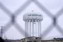 The Flint water plant tower is seen, Thursday, January 6, 2022, in Flint, Mich