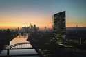 The sun has set behind the European Central Bank, right, in Frankfurt, Germany, Wednesday, March 5,…