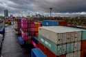 FILE -Containers are stacked at the cargo terminal in Frankfurt, Germany, Friday, December 6, 2024