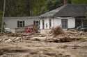 Homes lie in a debris field in the aftermath of Hurricane Helene, Thursday, October 3, 2024, in Pen…