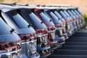 A long row of unsold 2024 Atlas utility vehicles is shown Sunday, July 28, 2024, at a Volkswagen de…