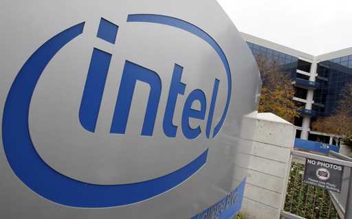 The Intel sign is shown at Intel headquarters in Santa Clara, Calif