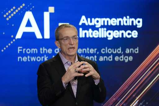 Intel CEO Pat Gelsinger speaks during an event called AI Everywhere in New York, Thursday, December…