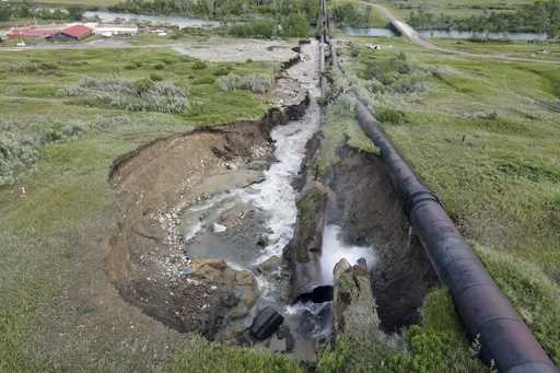 This photo released by the Bureau of Reclamation Missouri Basin Region, Montana Area Office, shows …