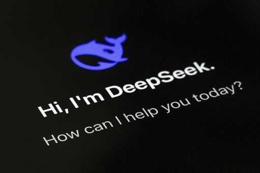 The smartphone apps DeepSeek page is seen on a smartphone screen in Beijing, Tuesday, January 28, 2…